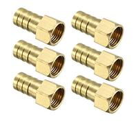 sourcing map 6pcs Raccord cannelé tuyau en laiton 12mm barbelé X G1/4 femelle Adaptateur connecteur