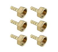sourcing map 6pcs Raccord cannelé tuyau en laiton 6.5mm barbelé X 3/8 PT femelle Adaptateur connecteur
