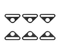 sourcing map 6Pcs Triangle Boucle Ajusteur 1.97" 50mm Mat Noir | Ajusteur Triangle avec Barre Pivot, Clip D Dee Anneau Boucle