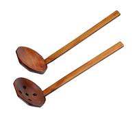 sourcing map 7.5" Poignée Bois Soupe Cuillère, Passoire Louche Cuillère Passoire, Bois Chaud Marmite Boulette Cuillère Cuisine Outil Ensemble 2
