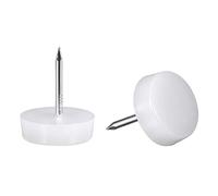 sourcing map 70Pcs Patin Glisseur Clou Pied Chaise 14mm Dia Blanc Élastique | Table Protection Tampon