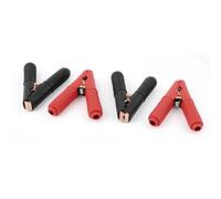 sourcing map 85A 380V Isolant Pinces crocodile bornes d'essai Pinces Crocodiles 4pcs Noir Rouge