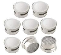 sourcing map 8pcs Aérateur de Robinet Mousseur Inox Acier Robinet Insert Robinet Remplacement Pièce Eau Filtre Adaptateur Robinet Débit Restricteur 21mm