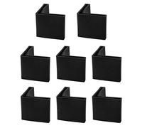 sourcing map 8pcs Casquette Pieds Chaise Angle Fer Forme L 38mm x 38mm noir | Patin Meuble Table Embout Capouchon Cornière Protection