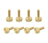 sourcing map 8Pcs Laiton Bouton Moleté Vis, M3x10mm Plat Poignée Boulon Boutons Attaches pour Électronique, Mécanique