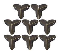 sourcing map 8pcs Protection Coin Table Meuble Cadre Livre Album Protecteur Boîte Valise Vintage Triangle Ton Bronze