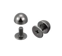 sourcing map 8x5mm Rivets Tête Rond Vis Dos Solide Cuir Goujons Noir 10 Ensembles