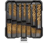 sourcing map 99pcs Titanium Torsion Perforer Morceau Ensemble 14 Tailles | Haute Vitesse Fer Forets, 1/17"- 37/94" Forage Dia, pour Durcis Métal Inox Fonte Fer Bois Plastique, avec Coffret