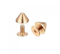 sourcing map 9x6mm Rivets Conique Vis Arrière, 20 Ensembles Solides Cuir Goujons pour Bricolage Doré