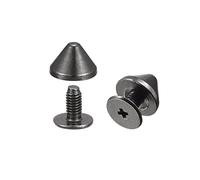 sourcing map 9x6mm Rivets Conique Vis Arrière, 20 Ensembles Solides Cuir Goujons pour Bricolage Noir