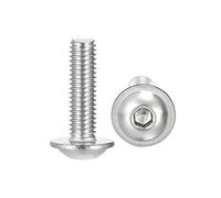 sourcing map À Bride Vis à Tête Cylindrique à Six Pans Creux M5x18mm Vis à Six Pans Creux 304 Acier Inoxydable Attaches Boulons Entièrement Fileté Machine Vis 25Pcs