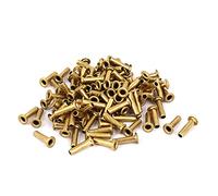 sourcing map A16032800ux0881 Rivet 3 mm x 12 mm à double face Laiton creux rivets œillets Outil 100 pcs