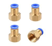 sourcing map Adaptateur de Raccord de Tube Pousser pour Se Connecter, Tube de 8mm Od x 3/8 Pt Femelle, Connecteur Pneumatique Droit, Raccord de Tuyau, 4 Pièces