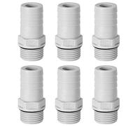 sourcing map Adaptateur raccord flexible PVC 6mm 15/64" Barbillon x1/8" G tuyau mâle 6Pcs 1/2"G x 19mm