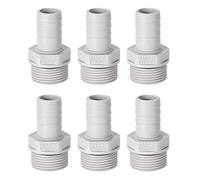 sourcing map Adaptateur raccord flexible PVC 6mm 15/64" Barbillon x1/8" G tuyau mâle 6Pcs 3/4"G x 16mm