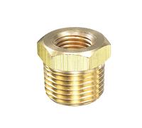 sourcing map Adaptateur réducteur de tuyau en laiton 1/2" NPT mâle x 1/4" NPT femelle pour jauge de pression d'eau, d'huile et d'air, capteur de température du moteur