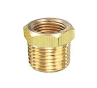 sourcing map Adaptateur réducteur de tuyau en laiton 1/2" NPT mâle x 3/8" NPT femelle pour jauge de pression d'eau, d'huile et d'air, capteur de température du moteur