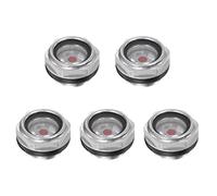 sourcing map Air Compresseur Huile Niveau Jauge Vision Verre 1/2" Mâle Fileté Aluminium Organique Verre Liquide Indicateur Vision Fenêtre 5Pcs