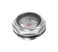 sourcing map Air Compresseur Huile Niveau Jauge Vision Verre M26x1,5mm Mâle Fileté Aluminium Organique Verre Liquide Indicateur Vision Fenêtre