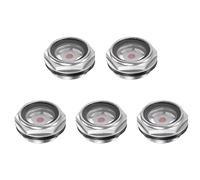 sourcing map Air Compresseur Huile Niveau Jauge Vision Verre M26x1,5mm Mâle Fileté Aluminium Organique Verre Liquide Indicateur Vision Fenêtre 5Pcs