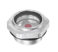 sourcing map Air Compresseur Huile Niveau Jauge Vision Verre M33x1,5mm Mâle Fileté 23mm Hauteur Aluminium Liquide Indicateur Vision Fenêtre