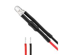 sourcing map Ampoule LED Précâblée 3mm à clignotement lent - Ampoule ronde Précâblée rouge Précâblée Lampe DC 3-5V 20mA - 12Pcs