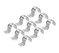 sourcing map Attache Fixer Grillage Rigide Traille Tube Collier Serrage | Clip Fixation pour Tuyau Un Trou Sangles R Forme Support, 25pcs, 25mm, Inox Acier