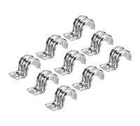 sourcing map Attache Fixer Grillage Rigide Traille Tube Collier Serrage | Clip Fixation pour Tuyau Un Trou, 25pcs, 20mm, Inox Acier, Sangles R Forme Support