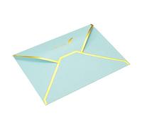 sourcing map B6 Envelopes 10 Coffret V Clapet Doré Bordure Luxueux Genre pour Invitation Mariage Anniversaire Bleu Ciel