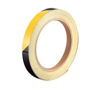 sourcing map Bande Réfléchissante Jaune Noir 10mm x 25m Ruban Avertissement | étanche Extérieur pour Vélo RV et Marquage Bateau