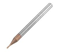 sourcing map Bille Nez Fraise à Queue 0.5mm Pointe Rayon Solide Carbure AlTiSin Revêtu CNC Routeur Bits 2 Cannelure Spirale Fraisage Fraise HRC55 avec 4mm Queue 50mm Longueur