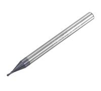 sourcing map Bille Nez Fraise à Queue 0.5mm Pointe Rayon Solide Carbure AlTiSin Revêtu CNC Routeur Embouts 2 Cannelure Spirale Fraisage Fraise HRC45 avec 4mm Queue 50mm Longueur