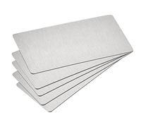 sourcing map Blanc Métal Carte 80x40x0.4mm Placage 201 Inox Acier Plaque Argenté 5 Pièces