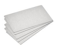 sourcing map Blanc Métal Carte 85x50x0.4mm Placage 201 Inox Acier Plaque Argenté 5 Pièces