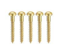 sourcing map Bois Vis M2.5 x 20mm Fendu Rond Tête Laiton Autotaraudant Vis 50 Pcs