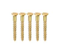 sourcing map Bois Vis M2 x 16mm Fendu Plat Tête Laiton Autotaraudant Vis 100 Pcs
