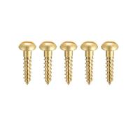 sourcing map Bois Vis M4 x 16mm Fendu Rond Tête Laiton Autotaraudant Vis 50 Pcs