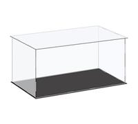 sourcing map Boîte de rangement en acrylique avec boîte en plastique transparente, cube, petite, à assembler, anti-poussière, vitrine pour objets de collection 41x21x20,5 cm