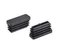 sourcing map Bouchon à Lamelles 38mmx13mm Bouchon Pied de Chaise Table Patin Chaise Jambe Extrémité PP Rectangle Capot Insert Tube 20Pcs Noir