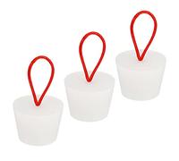 sourcing map Bouchon Conique Bouchon en Caoutchouc de Silicone 32mm à 42mm Bouchon de Baignoire Solide avec Poignée pour Tubes à Essai, Conduite d'Eau, Trou de Drainage, Blanc 3 Pièces