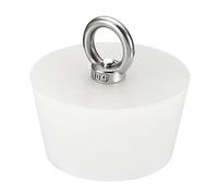 sourcing map Bouchon Conique Bouchon en Caoutchouc de Silicone 55mm à 68mm Bouchon de Baignoire Solide avec Anneau pour Tubes à Essai, Conduite d'Eau, Trou de Drainage, Blanc