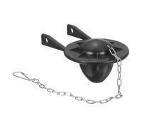 sourcing map Bouchon de toilette en PVC avec chaîne en acier inoxydable, ajustement universel pour la plupart des vannes de chasse de réservoir de toilettes de 5,1 cm, noir (épais)