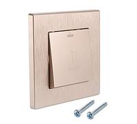sourcing map Bouton poussoir sonnette porte Carré réinitialisable Ampagne Or AC 250V 16A AC 250V 16A