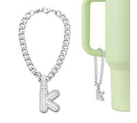 sourcing map Breloque en forme de lettre pour gobelet Stanley, breloque mignonne à bulle, accessoire avec strass pailletés
