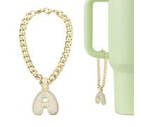sourcing map Breloque en forme de lettre pour gobelet Stanley, breloque mignonne à bulle, accessoire avec strass pailletés