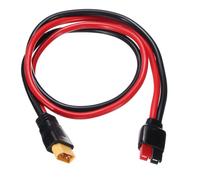 sourcing map Câble d'extension XT60 600 VDC XT60 mâle vers connecteur de batterie unipolaire rouge et noir pour batterie télécommandée, station d'alimentation portable, panneau solaire