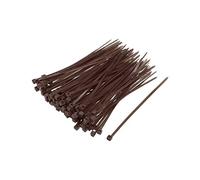 sourcing map Câble Serrage Collier 100mmx2.5mm Autobloquant Nylon Attache Enveloppes Marron 100pcs