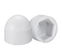 sourcing map Cache Écrou Protection M8 Plastique Dôme 13mm Blanc 25pcs | Cache Boulon Capuchon， Hexagonal Vis Couvercle