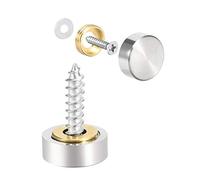 sourcing map Cache Vis Miroir Décoratif Capuchons Couverture Clous Brossé Acier Inox 14mm 8Pcs