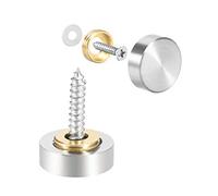 sourcing map Cache Vis Miroir Décoratif Capuchons Couverture Clous Brossé Acier Inox 16mm 4Pcs